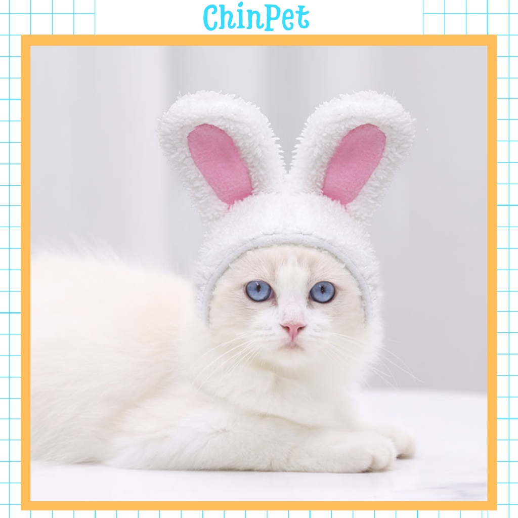Mũ tai thỏ cho chó mèo, mũ thời trang cho thú cưng - chinpet