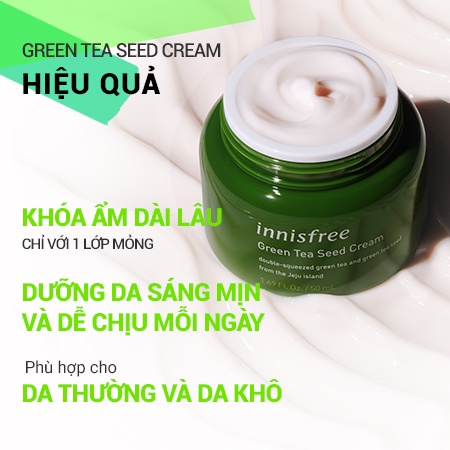 KEM DƯỠNG ẨM Chiết Xuất Mầm Trà Xanh Innisfree Green Tea Seed C 50ML CHUẨN HÀN