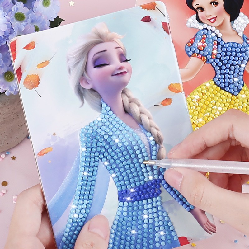 DIY set 6 tranh đính sticker công chúa cho bé, tranh đính đá siêu đáng yêu dành cho công chúa.