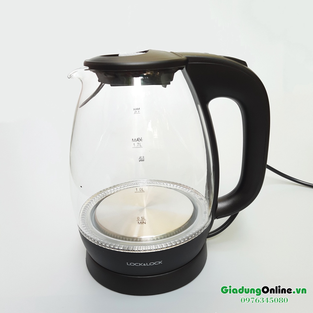 Ấm Điện Đun Nước Bằng Thủy Tinh Lock&Lock  EJK432 1.7L Bảo hành chính hãng 12 tháng