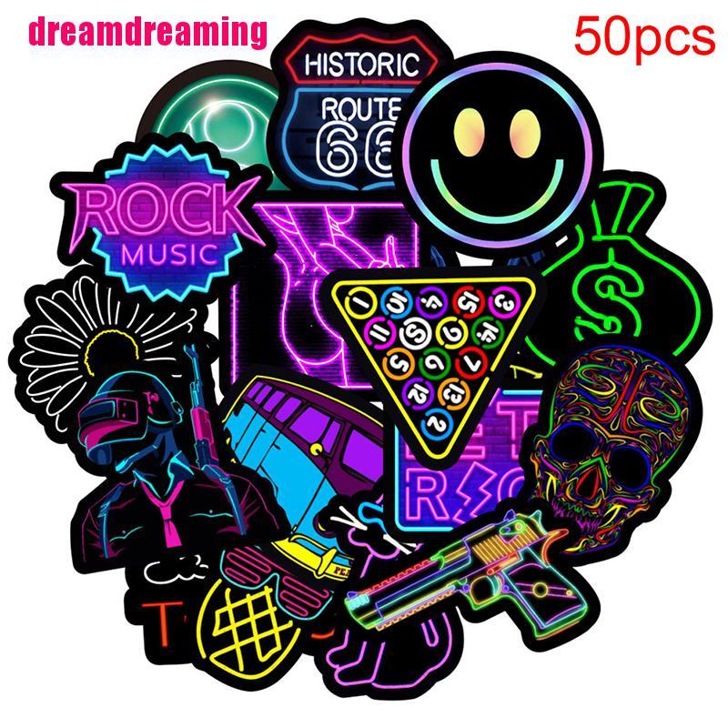 Set 50 Miếng Dán Graffiti Chống Thấm Nước Trang Trí Laptop / Vali
