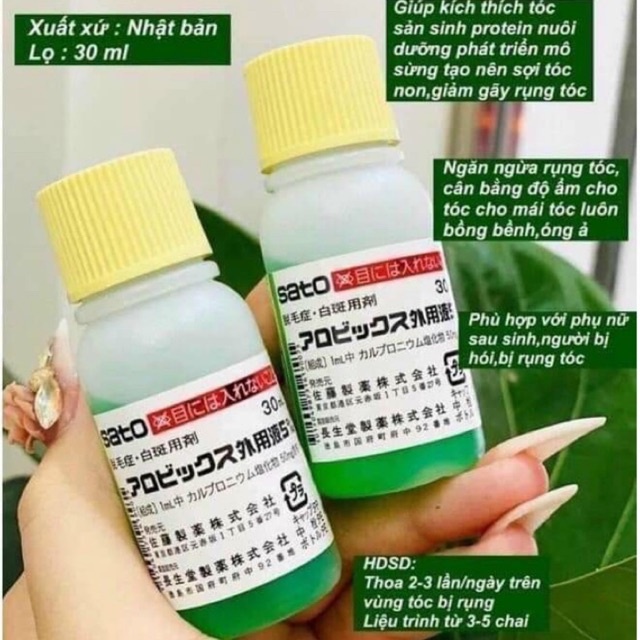 *tóc mọc xum xuê* tinh chất mọc tóc thảo dược chống hói, rụng Sato AROVICS Solution 5% Nhật Bản ( có bán lẻ)