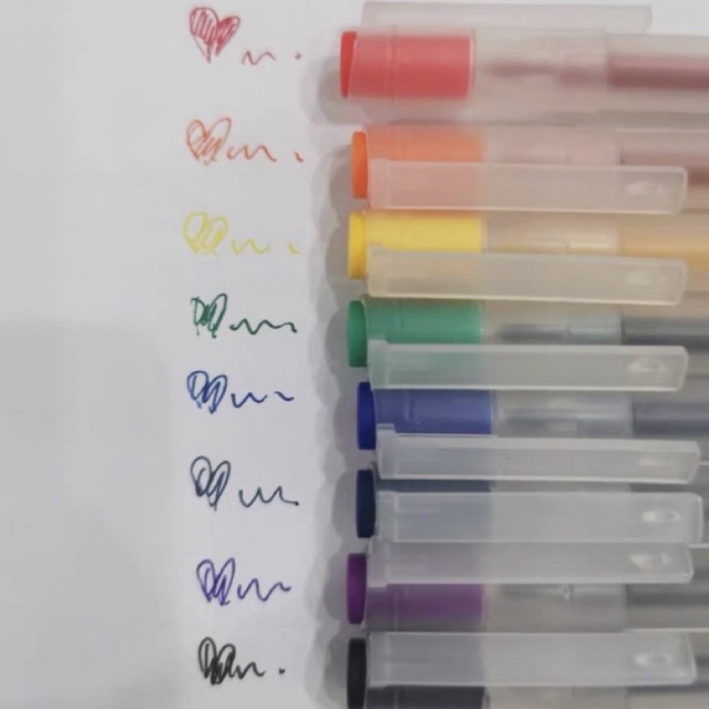 Bút mực gel 0.5mm nhiều màu Deli cute nắp đậy dùng để viết calligraphy trang trí sổ dễ thương nét chữ đẹp cao cấp  A119