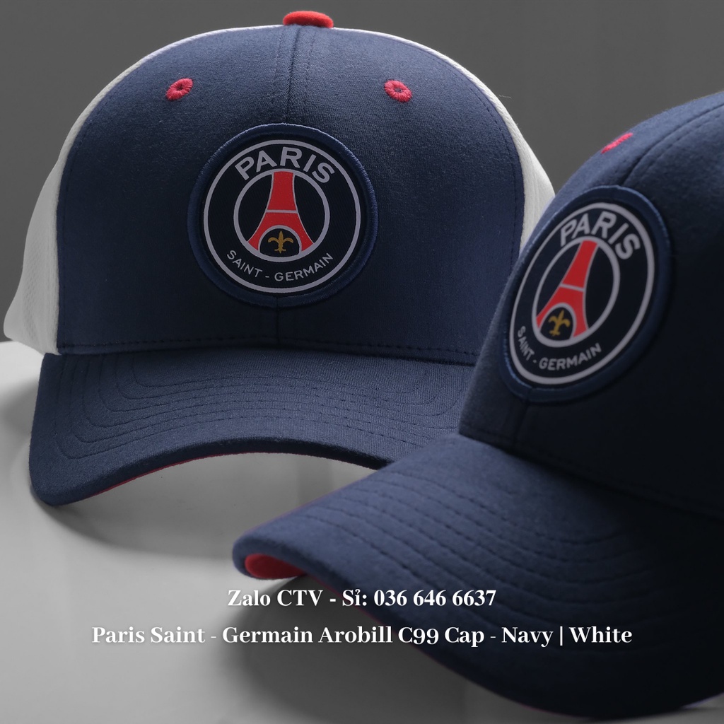 Nón Lưỡi Trai Thể Thao Paris Saint - Germain  Mũ Câu Lạc Bộ PSG Vải Kaki Cotton Size Trung 57cm +- 3cm