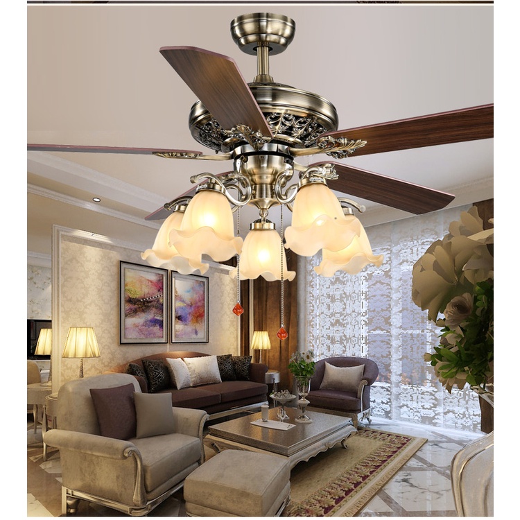 Quạt trần đèn SuperVilighting, MS: QTR-103-DC50W ,Động cơ 50W, Sải cánh: 1,32m, Điện áp 220V, động cơ bảo hành 48 tháng.