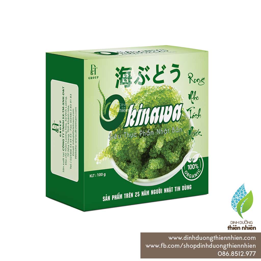 Rong Nho Tách Nước Okinawa Sea Grapes - Siêu Thực Phẩm Nhật Bản, Hộp 240g, 100g, Sốt Mè Rang