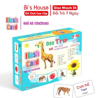 Thẻ học thông minh - Dạy trẻ về thế giới xung quanh size A5 ( 15*21cm) - đồ chơi thông minh BI's House