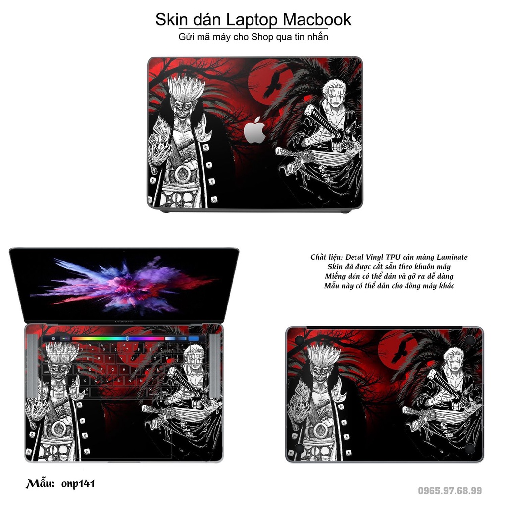 Skin dán Macbook mẫu One Piece (đã cắt sẵn, inbox mã máy cho shop)