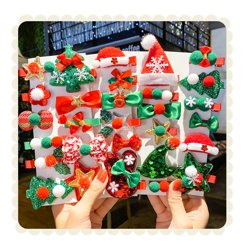 Kẹp Tóc Hoạt Hình Thiết Kế Giáng Sinh Đáng Yêu Thời Trang