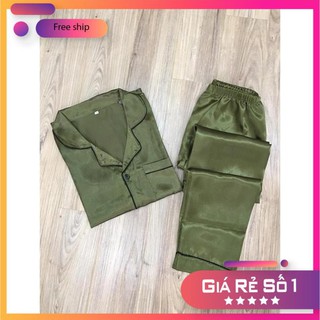 ( LTTP ) bộ đồ ngủ phi lụa pijama áo ngắn tay quần dài