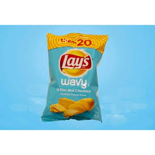 [Snack Lay's] Khoai Tây Lát Vị Phô Mai Cheddar 35gr🎉+20%🎉 hoặc 63gr
