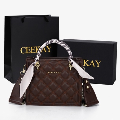 🌸Hàng Order🌸 Túi Xách Nữ CEEKAY Da Trơn Đồ Họa Ô Trám Quai Da Kèm Qui Sách Quấn Nơ Sang Chảnh Nữ Tính 🌸Hàng Quảng Châu