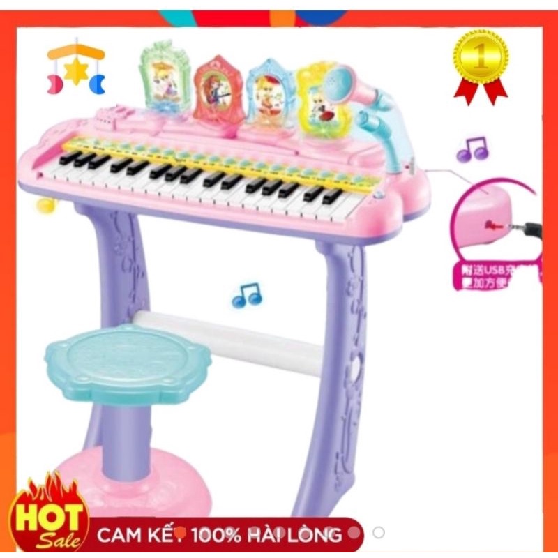 Đồ chơi đàn piano kèm ghế và micro cho bé