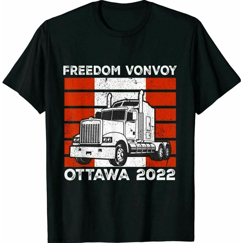 Áo thun Freedom Convoy Ottawa 2022 chất lượng hàng đầu Quần áo in sáng tạo-Tee