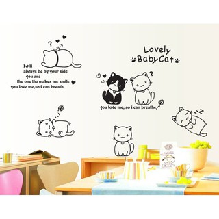 Decal dán tường Mèo xinh