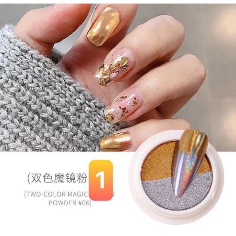 Bột tráng gương nén, Nhũ ombre 2 màu