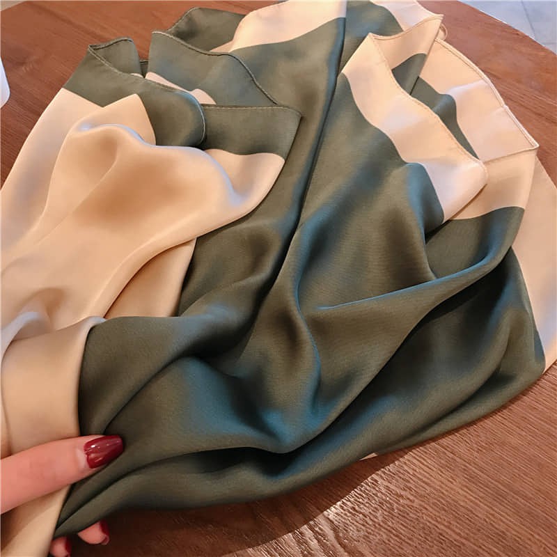 Khăn lụa vuông bản to hoa tiết trơn hàng cao cấp 90x90cm