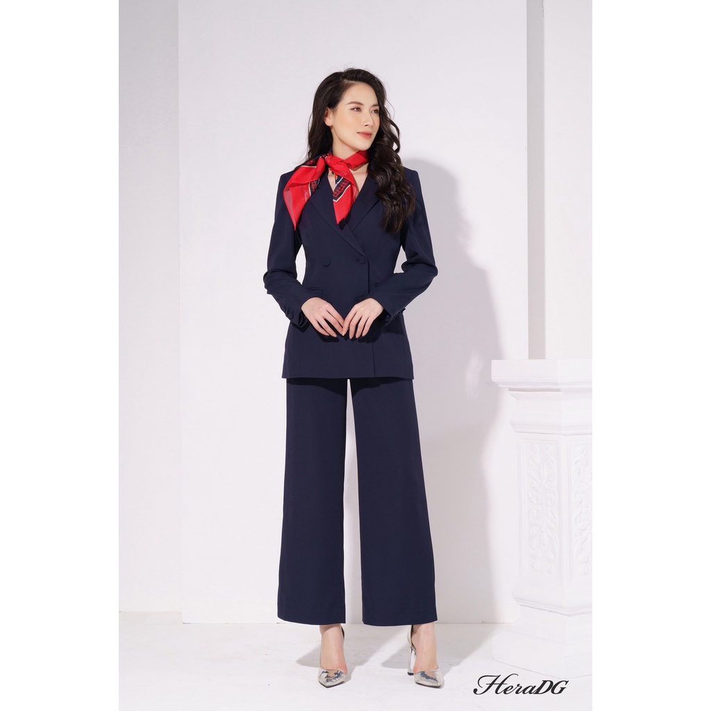 Áo Khoác Blazer HeraDG Thiết Kế Cổ 2 Ve Vếch Phối Hai Hàng Cúc Tinh Tế, Chất Liệu Cao Cấp WTBA026A