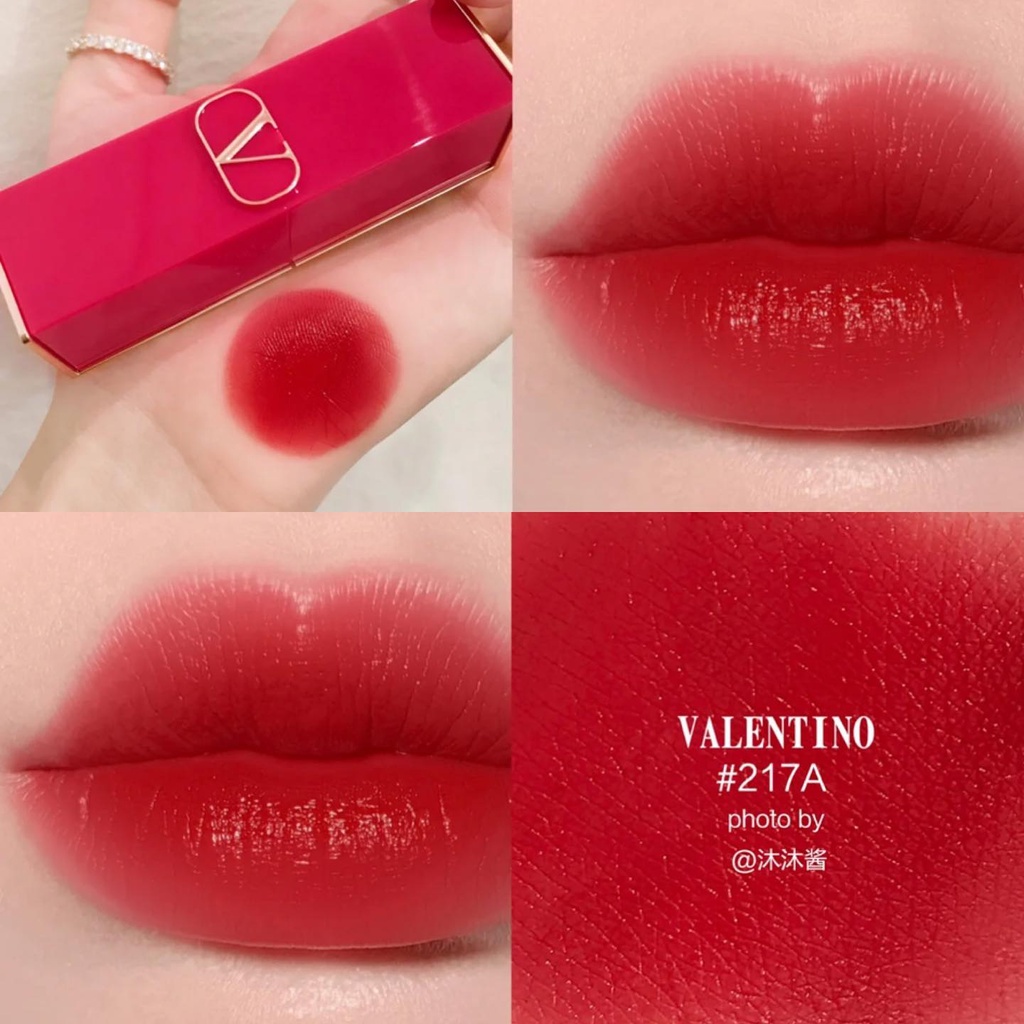 Son Rosso Valentino Satin Lipstick Mini 1g - 100r Roman Grace - 217A Ethereal Red