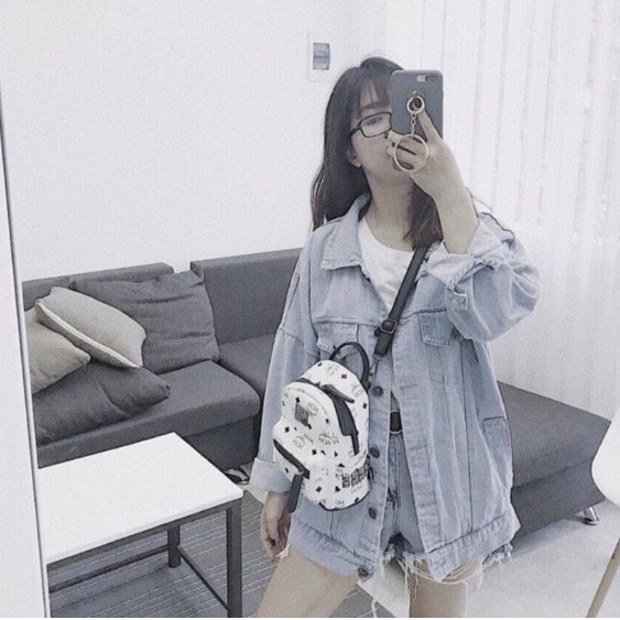 ÁO KHOÁC NỮ JEAN XANH NHẠT BẠC V1929