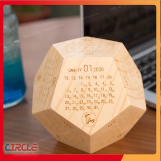 Lịch Gỗ Để Bàn 12 Mặt Phong Thủy Tài Lộc - Hàng Cao Cấp Loại Một [Tiếng Việt]