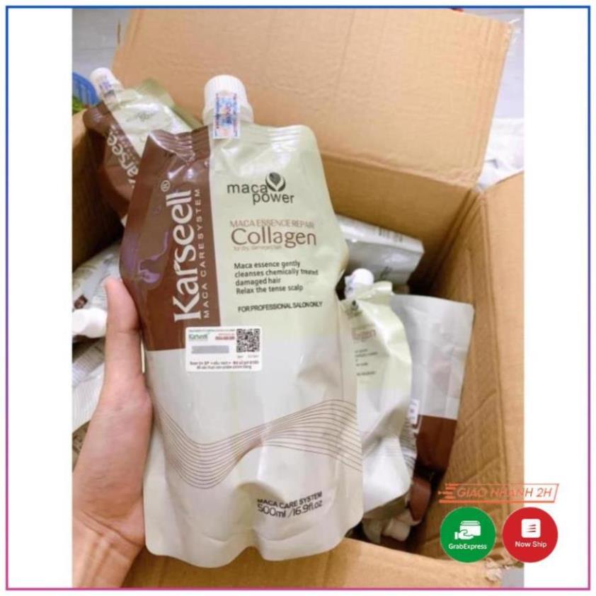 Dầu Hấp - Ủ- Xả Phục Hồi Tóc Collagen Karseell Maca Dạng Túi 500ML_sale cực mạnh