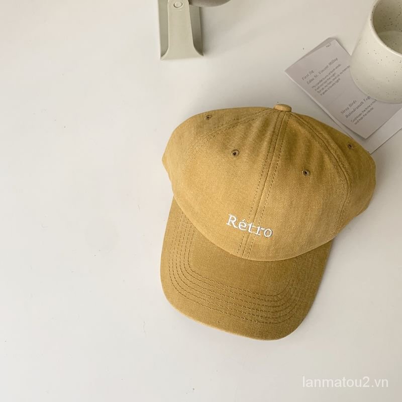 Baseball Cap Men's Retro Embroidered Lettered Casual All-Match Sun Hat Four SeasonsinsCurved Brim Peaked Cap Female Fashion