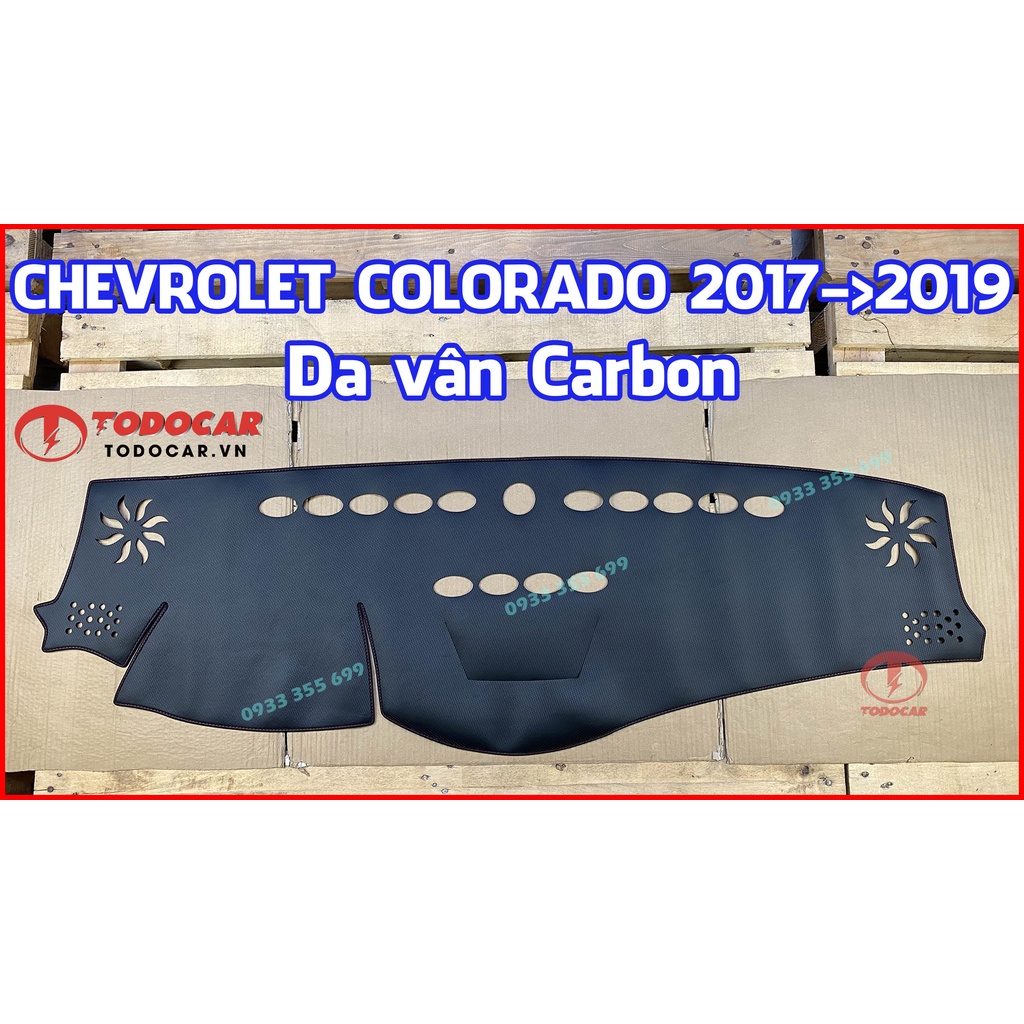Thảm Taplo CHEVROLET COLORADO bằng Nhung lông Cừu, Da vân Carbon, Da vân Gỗ 2012 2013 2014 2015 2016 2017 2018 2019