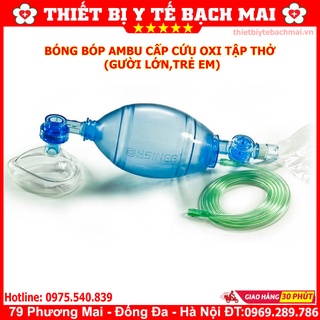 Bóng Bóp Ambu Cấp Cứu Oxy Tập Thở [Người Lớn, Trẻ Em]