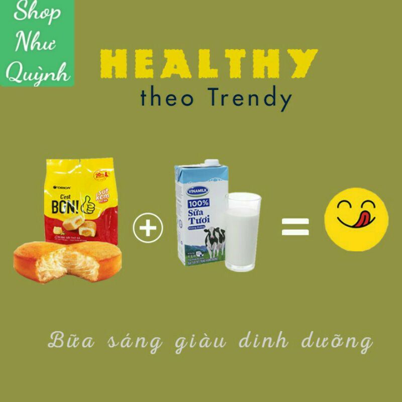 Bánh ăn sáng bông lan orion cest Bon nhân phô mai chảy gói 85G