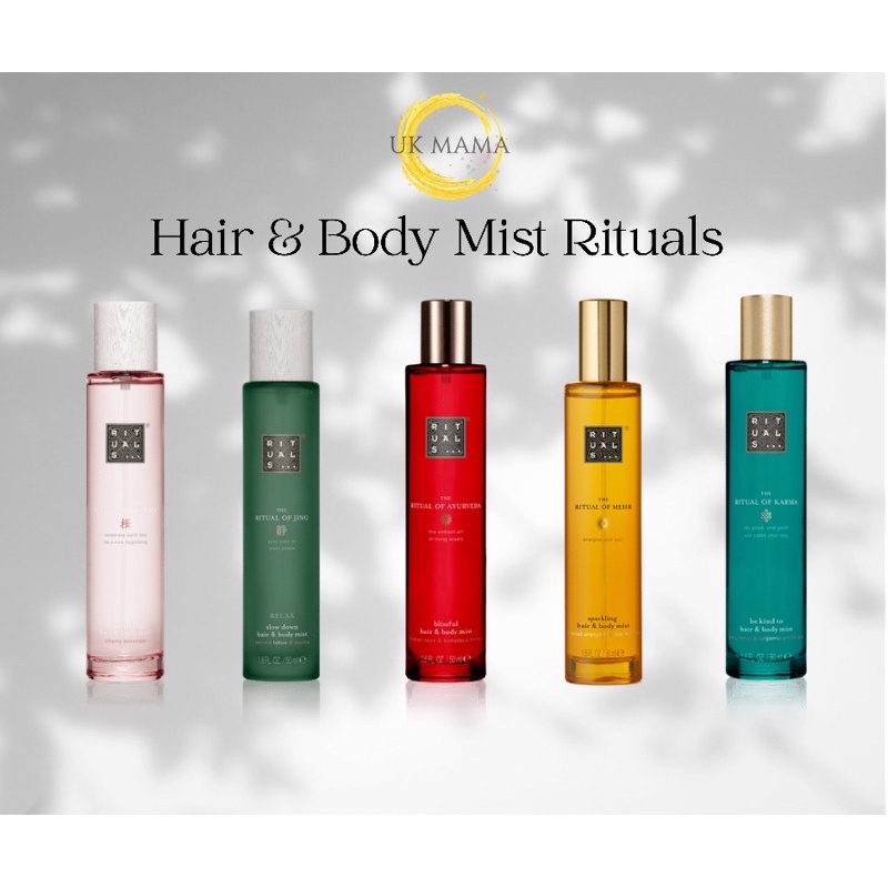 Xịt thơm tóc &amp; cơ thể Rituals Hair &amp; Body Mist 50ml với 4 mùi hương