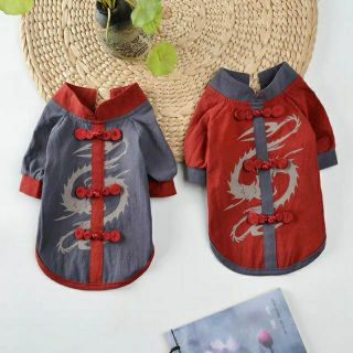 Áo in rồng mặc Tết cho thú cưng