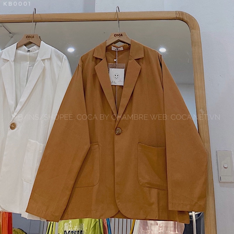 [KB0001] Áo khoác vest BLAZER vải thô 1 lớp phong cách Hàn Quốc (Có sẵn/ảnh thật)