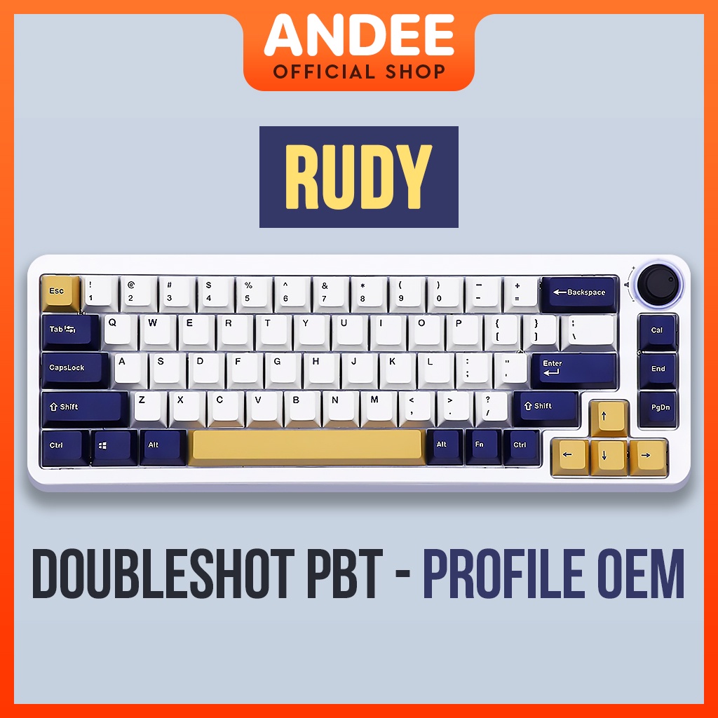 Keycap Rudy công nghệ in PBT doubleshot màu đẹp dễ sử dụng cho bàn phím cơ