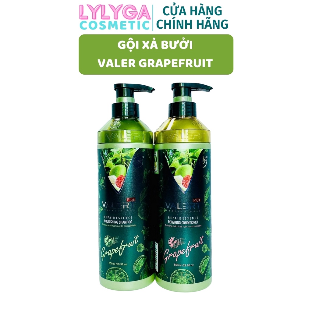 Dầu gội bưởi 850ml + Dầu xả bưởi 850ml Cặp dầu gội xả VALERT với tinh dầu bưởi giúp giảm rụng tóc [CHÍNH HÃNG] GX19