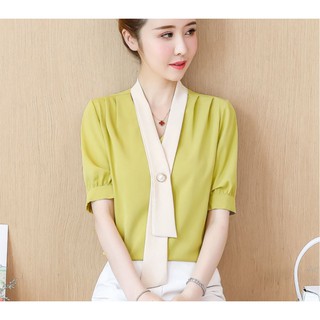 Áo kiểu Helen phối phụ kiện sang trọng - nhiều size, form dáng chuẩn dễ mặc đi làm, dự tiệc hoặc dạo phố