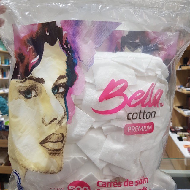 Bông Tẩy Trang Bella Siêu Mịn Và Dai Không 100% Cotton 500 Miếng