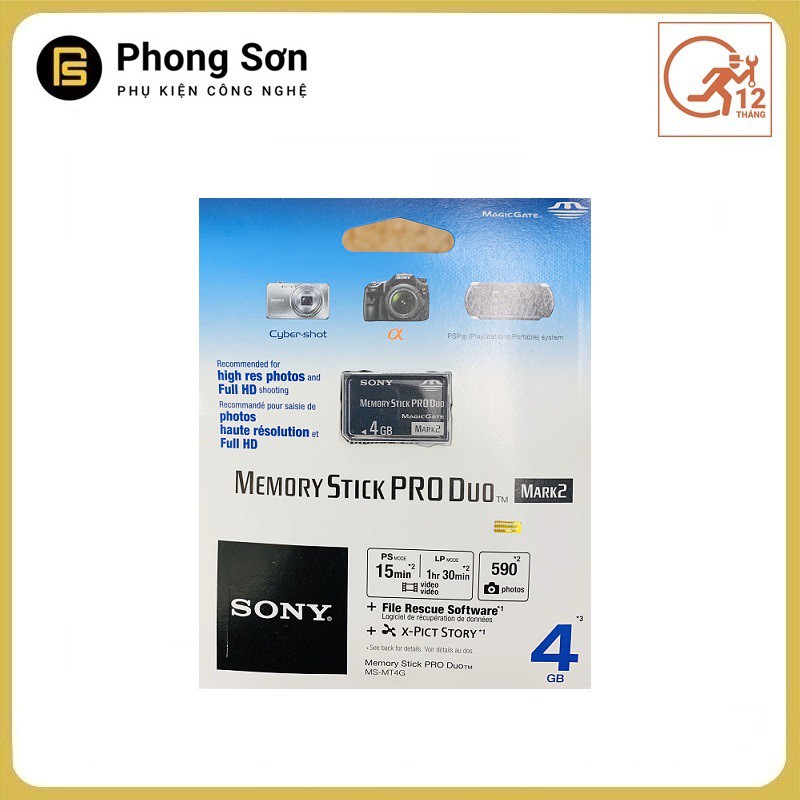 Thẻ nhớ Memory Stick PRO Duo 4GB Sony ,Bảo hành 60 tháng