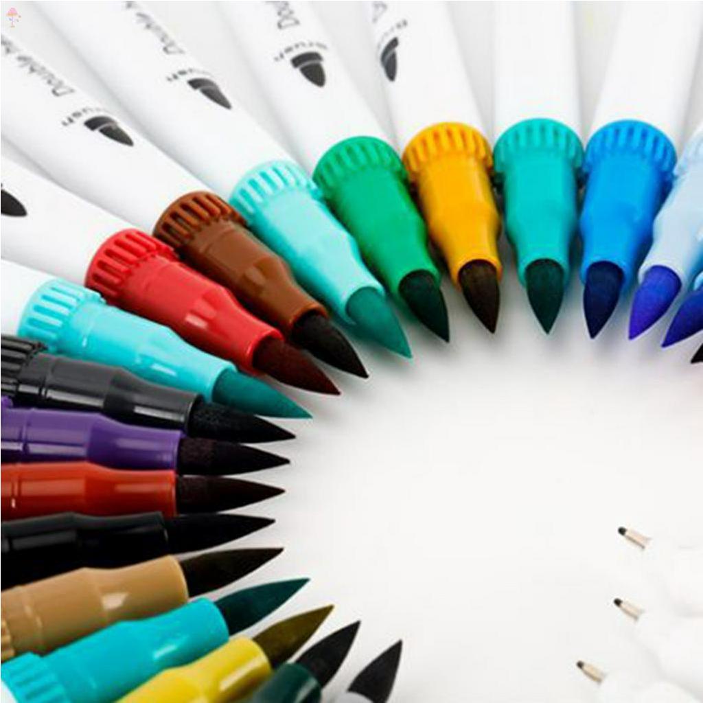 Set bút màu nước hai đầu ngòi mềm 12 / 24 / 36 màu