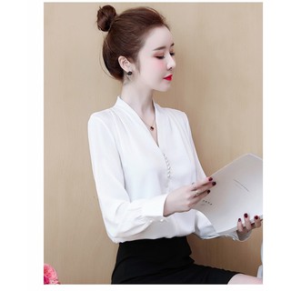 ÁO CỔ V XẾP LI VAI 1001