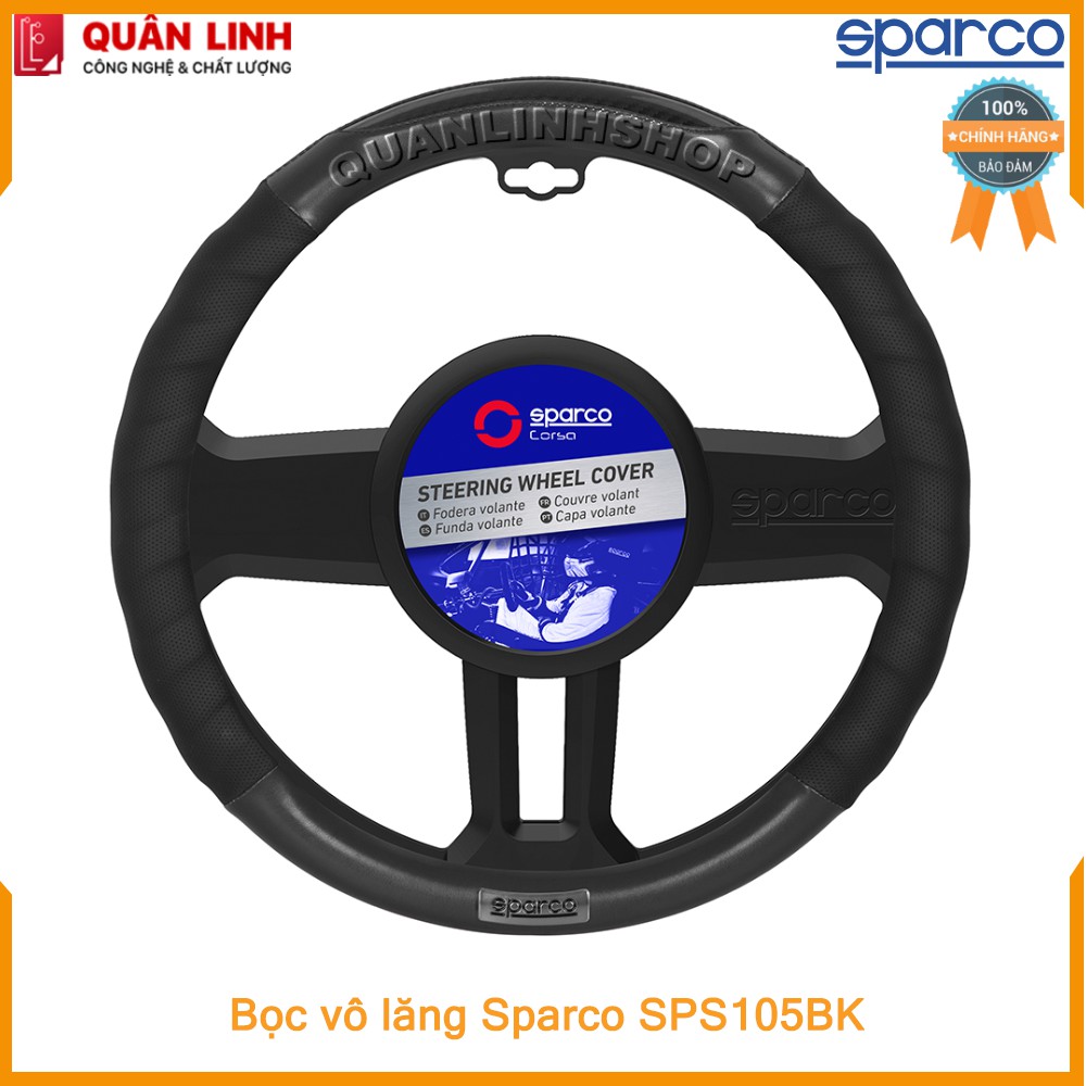 Bọc vô lăng cao cấp chính hãng Sparco  SPS105BK