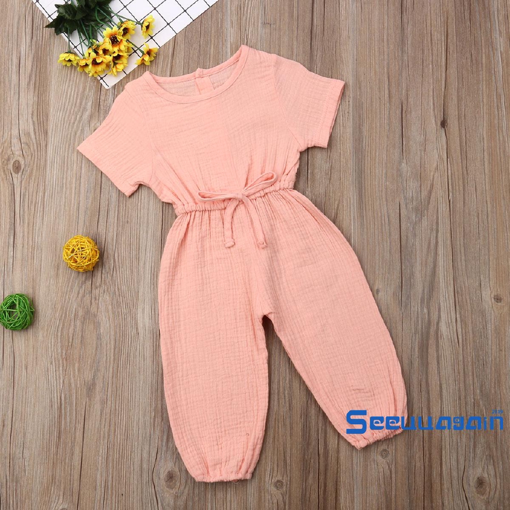 Jumpsuit Màu Trơn Thiết Kế Đơn Giản Cho Bé