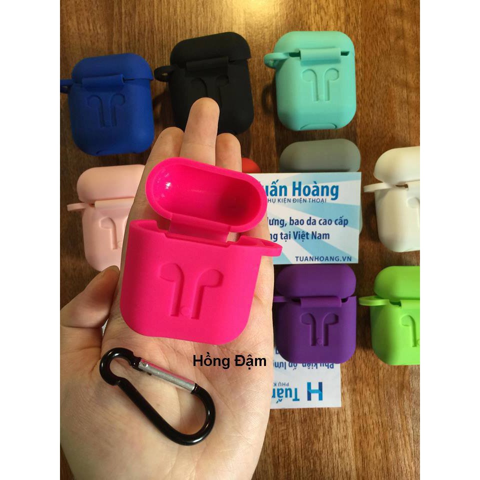 Ốp silicon Airpod/Airpods bảo vệ tai nghe Apple + móc cheo | BigBuy360 - bigbuy360.vn