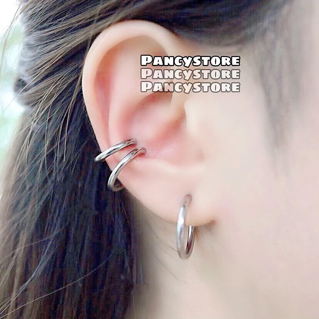 bông tai tròn Classic khuyên tai titan siêu bền không gỉ Unisex