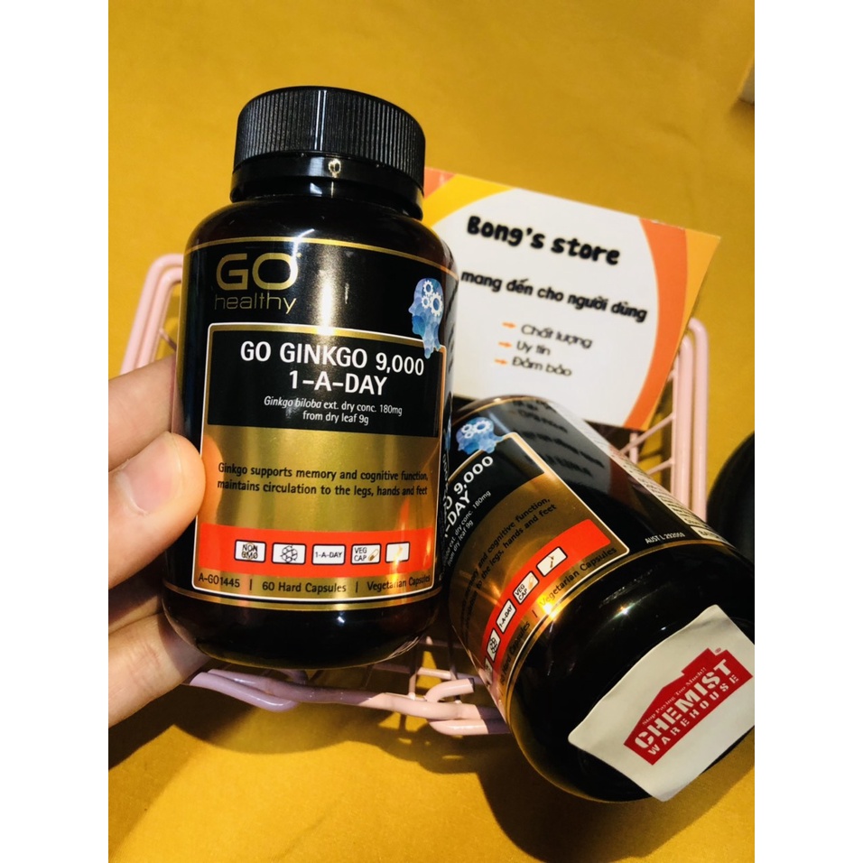 Viên Uống Bổ Não GO GINKGO 9000 Lọ 60 Viên - Úc