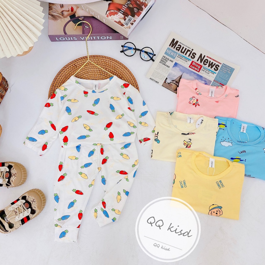Bộ Quần áo trẻ em Dài Tay Minky Mom Thun Lạnh cho bé