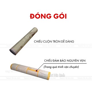 Chiếu trúc tăm vân gỗ đế lụa loại đẹp