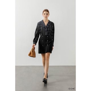 Váy cổ 2 ve phối vải D.CHIC MS: 2813189