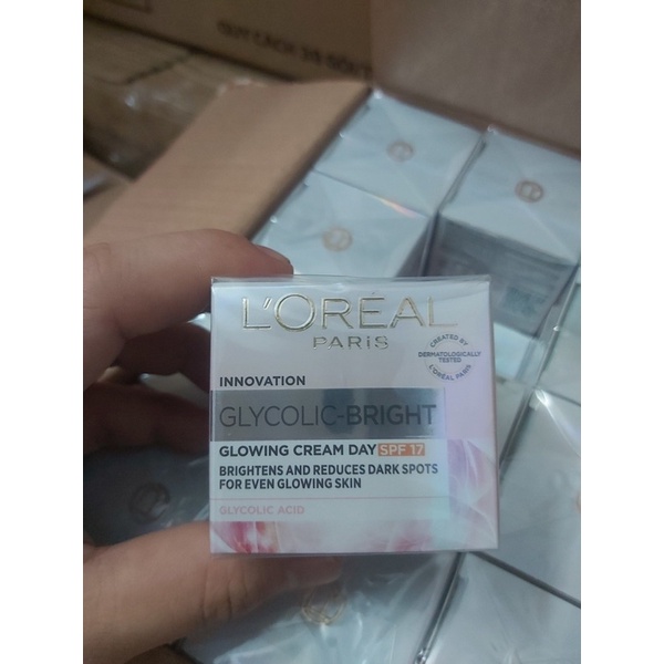 15ml - Kem Dưỡng Sáng Da BAN NGÀY Loreal Paris Glycolic-Bright Glowing Cream Day SPF 17