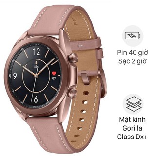 Đồng hồ Samsung Galaxy Watch 3 41mm viền thép hồng dây da